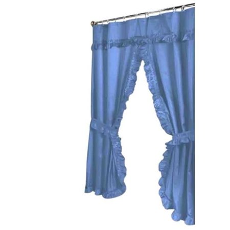 CARNATION HOME FASHIONS Carnation Home Fashions FWCD-L-01 70 x 45 in. Lauren Window Curtain with Ruffled Valance; Light Blue FWCD-L/01